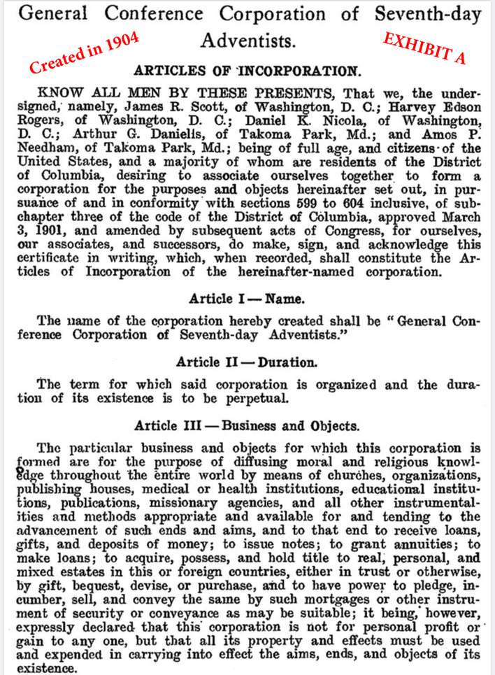 Prophetic artwork exposing the General Conference of Seventh-day Adventists as a 501(c)(3) Babylonian corporation—wearing a church mask, chained to IRS laws, investing tithes in Babylon, and fulfilling Revelation 18:4.