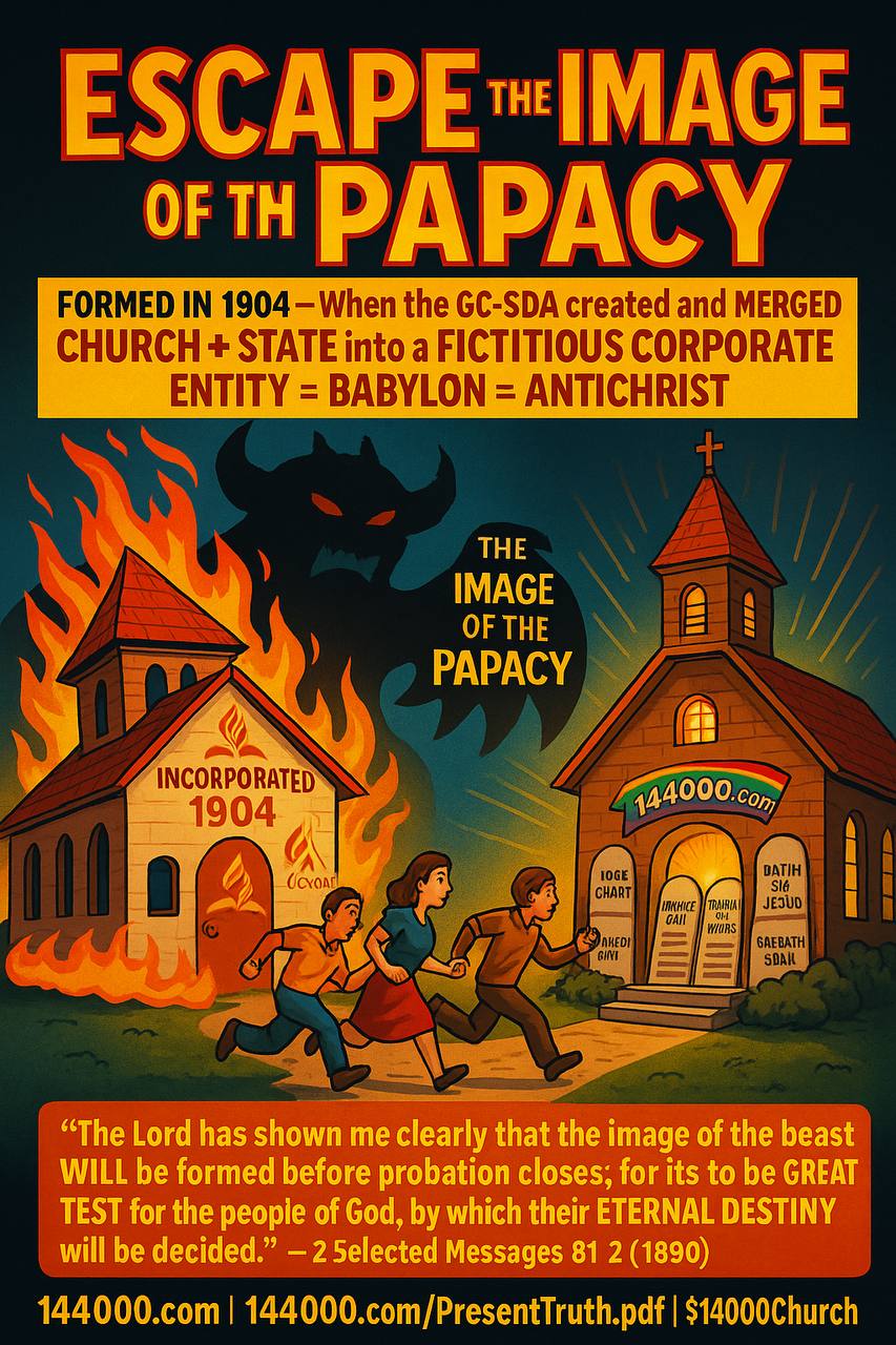 Escape the Image of the Papacy – GC-SDA Formed in 1904 by Merging Church and State into a Babylonian Corporate Beast