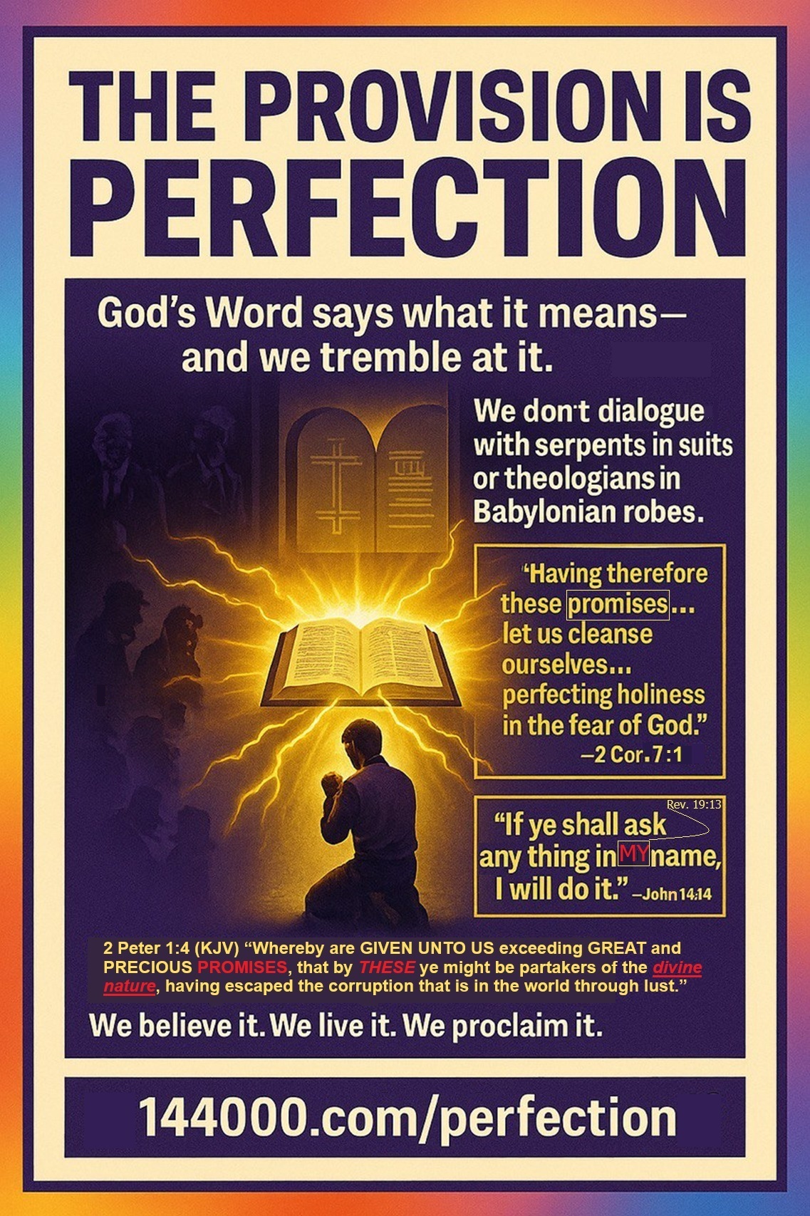 The Provision is Perfection – How to Overcome Sin, Keep the Commandments of God and the Faith of Jesus (Rev. 14:12), and Stand Blameless Before God